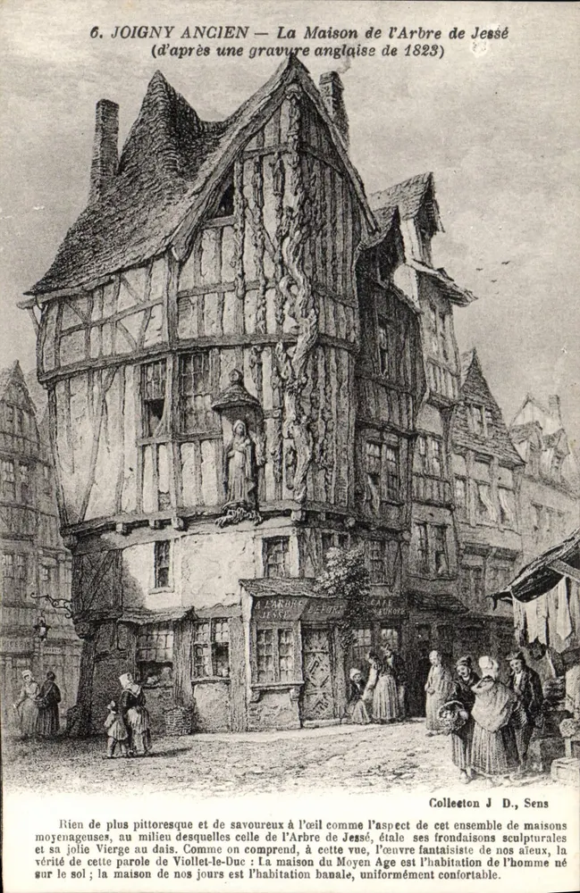 Joigny Antigo — A Casa da Árvore de Jessé (segundo uma gravura inglesa de 1823) — Coleção J D, Sens - Frente