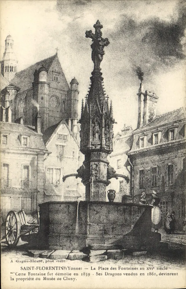 Saint-Florentin (Yonne) — Die Place des Fontaines im 16. Jahrhundert — A. Gagoo-Ricard, fot.-verlag. - Vorderseite