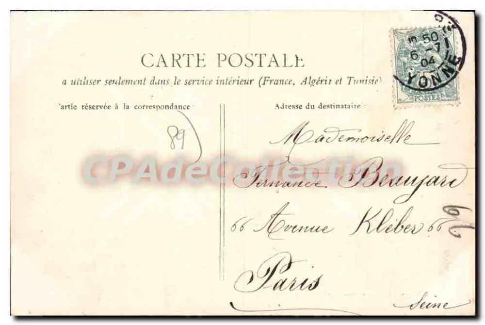 Auxerre - Quartel do 4º de Ligne - Verso