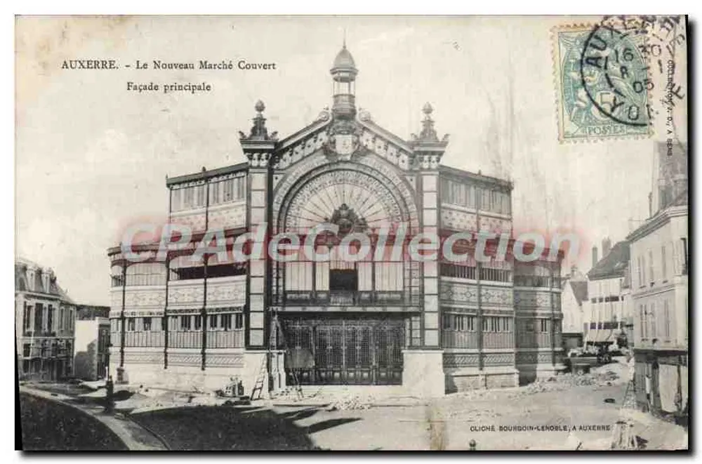 Auxerre - Der Neue Deckmarkt - Hauptfassade — Cliché Bourdoin-Lenoble, Auxerre - Vorderseite