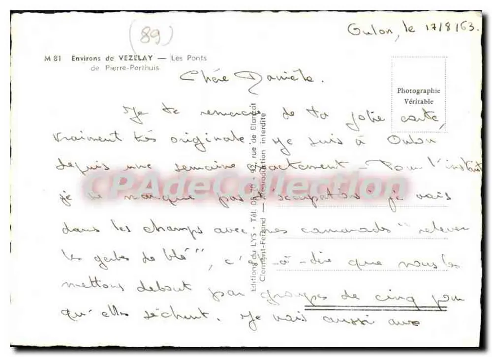 Os Pontes — Ao redor de Vézelay — Edições do LYS - Verso