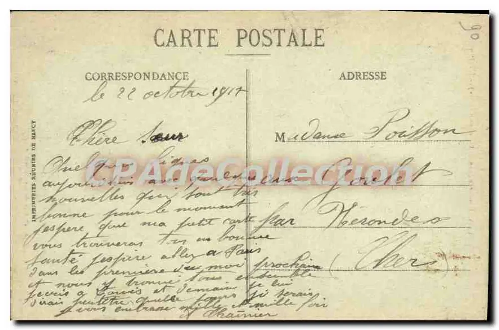 Réchésy (Grenze Frankreich-Elsass-Schweiz) — Die Kirche — Imprimerie Réunies de Nancy - Rückseite