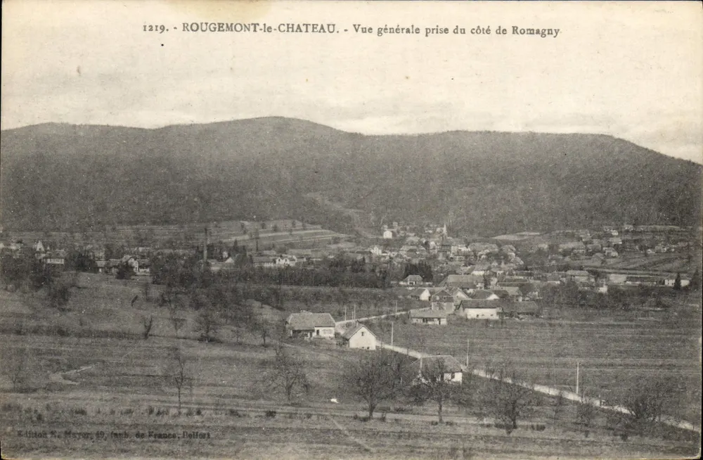 Rougemont-le-Château — Allgemeiner Blick vom Rand von Romagny — Édition R. Mayor, 49, Impr. de France, Delfort - Vorderseite