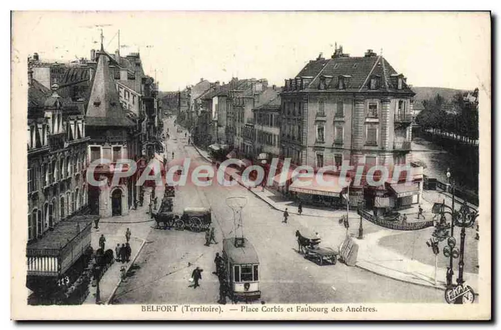 Belfort (Territoire) — Place Corbis und Faubourg des Ancêtres — E. Karrer, phot. Belfort - Vorderseite