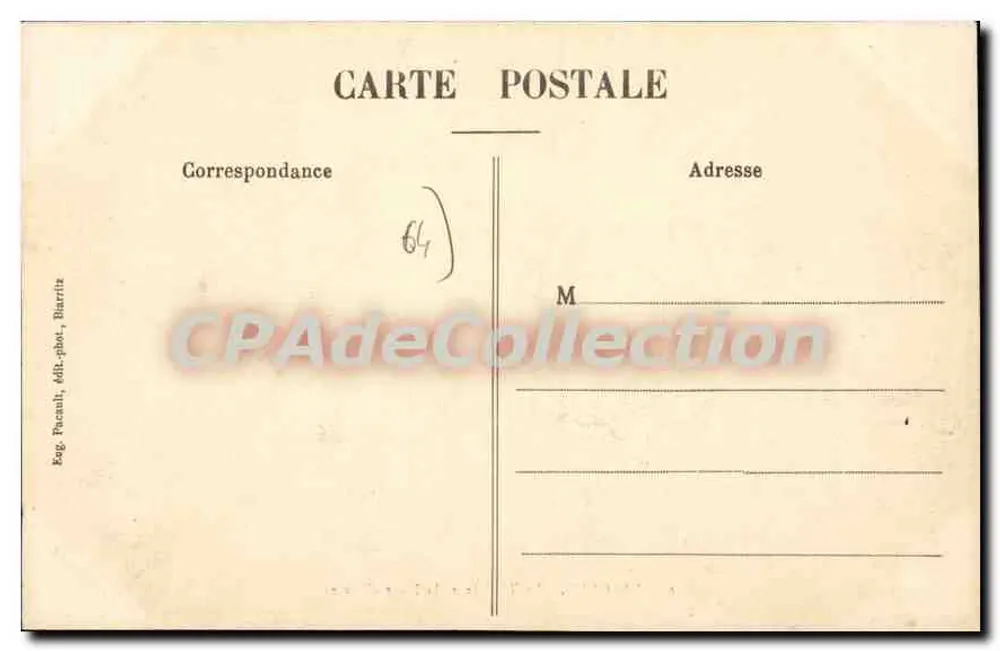 Bayonne - Ansicht des Theaters und der Place d'Armes — Verlag Reg. Pacanli, Nr. 9 - Rückseite
