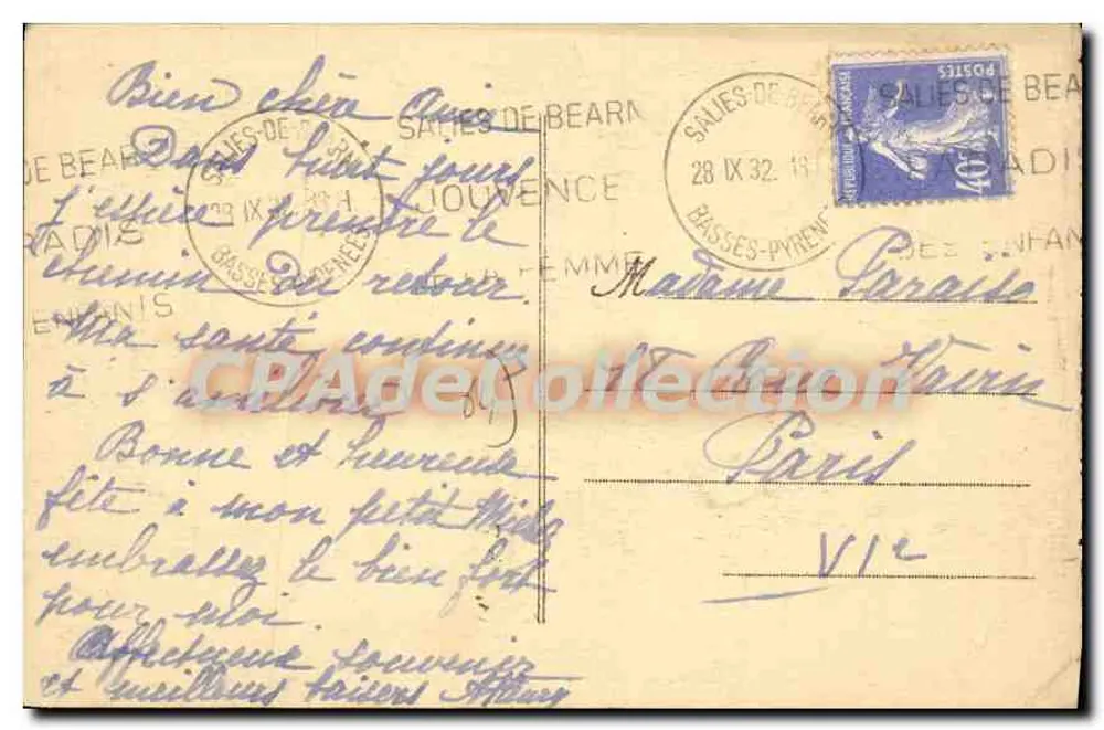 Salies-de-Béarn — Vista Geral — Portotypie Labache Frères, Toulouse, n°1013 - Verso