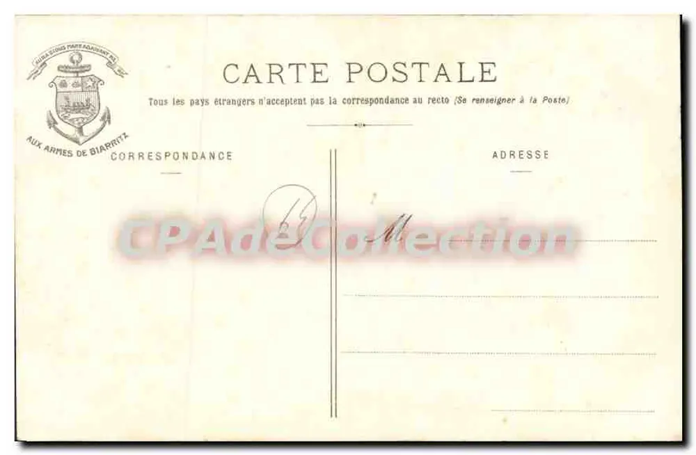 Biarritz - O Rocher de la Vierge - Eug. Pacault, editor-fotógrafo, Biarritz - Verso
