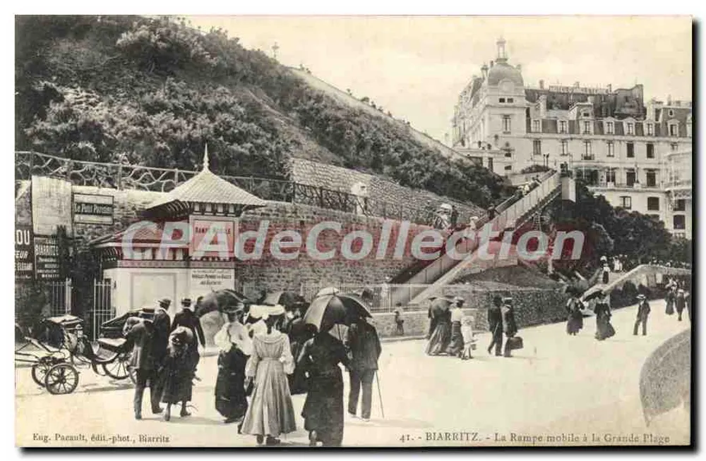 Biarritz - A Rampa móvel na Grande Praia — Eng. Pacault, editor-fotógrafo, Biarritz, n°41 - Frente