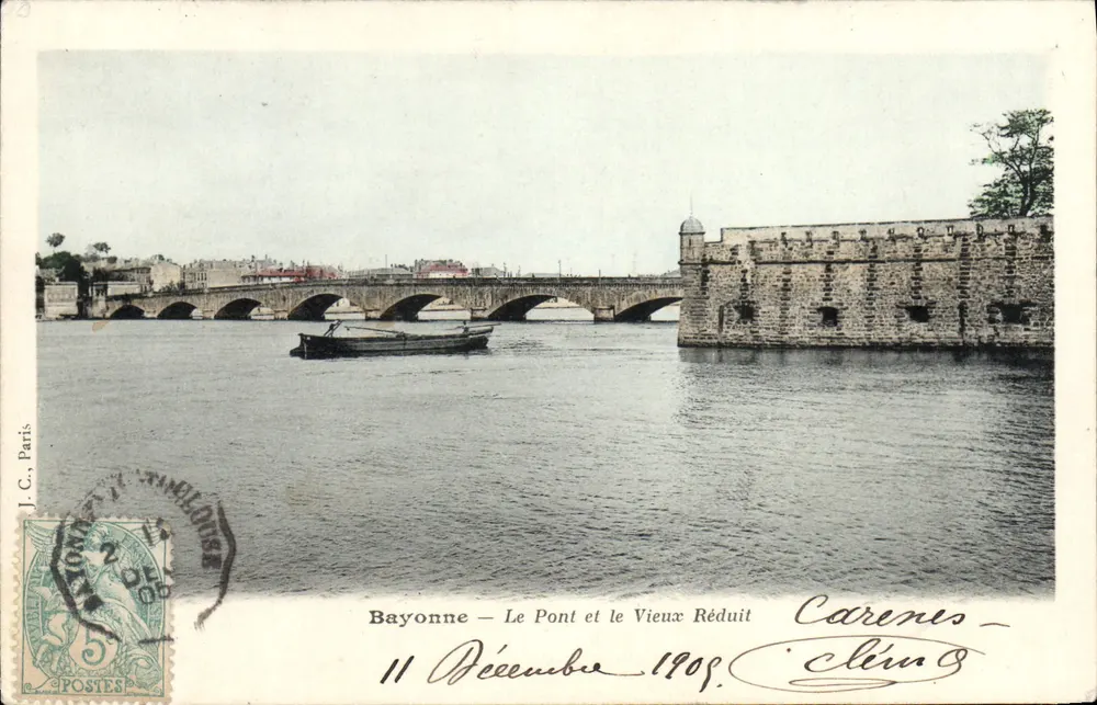 Bayonne — Die Brücke und das alte Befestigungswerk — J.C. Paris, n° 5 - Vorderseite