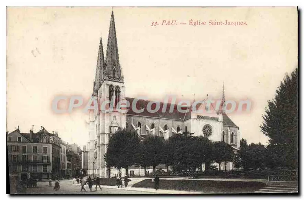Pau — Igreja de São Jacó — CPAdéCollection - Frente