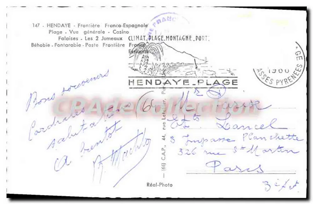 Franse-Spaanse grens — Hendaye — Algemene uitzicht — Réal-Photo - Achterkant