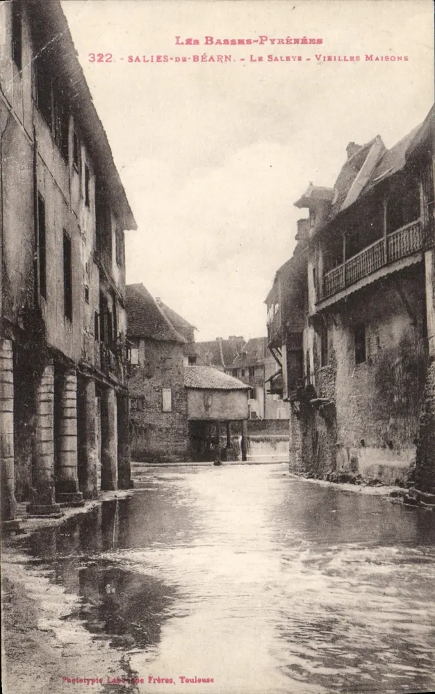 Salies-de-Béarn — Les Saleys — Virille Häuser — Phototypie Labarthe Frères, Toulouse - Vorderseite