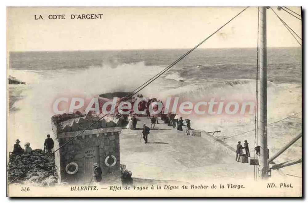 Biarritz — Effekt der Welle am Deich des Felsen der Jungfrau — ND. Fotografie - Vorderseite