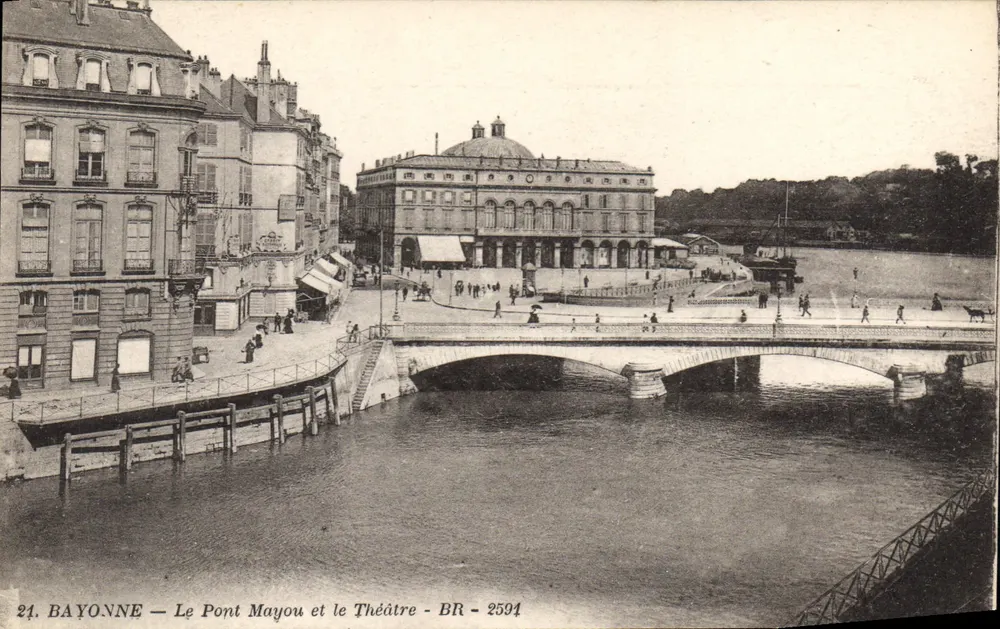 Bayonne — Die Mayou-Brücke und das Theater — BR - 2594 - Vorderseite