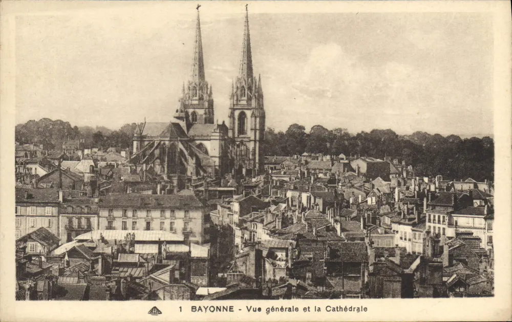 Bayonne - Allgemeiner Blick und die Kathedrale — Nr. 1 — Verlag C° des Arts Photographiques Strasbourg - Vorderseite