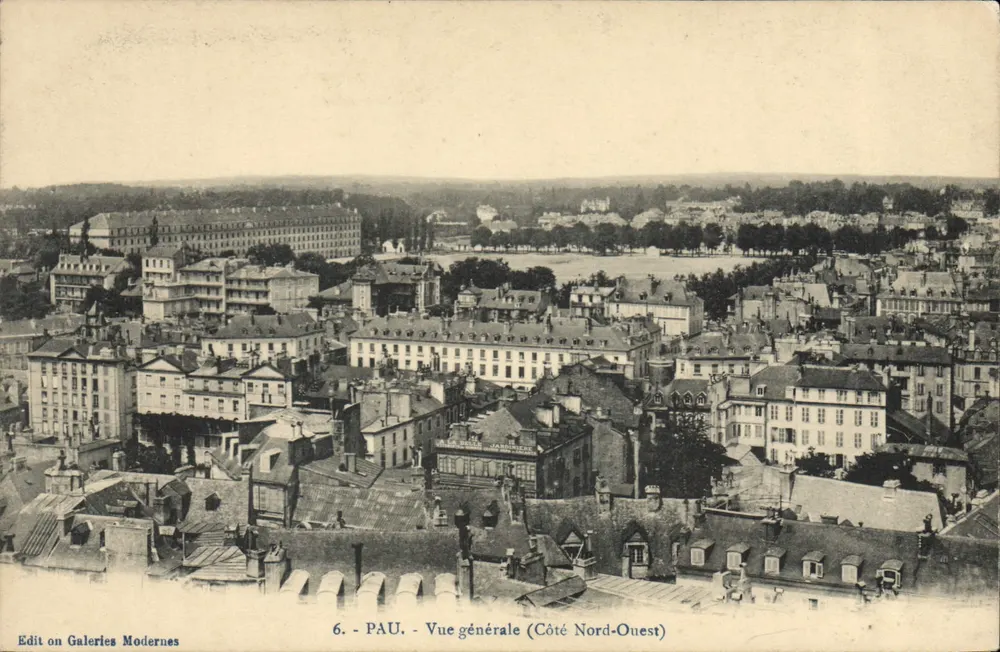PAU - Allgemeiner Blick (Nordwestseite) — Verlag: Galeries Modernes, Nr. 6 - Vorderseite