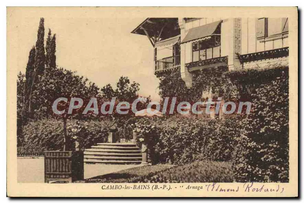 Cambo-les-Bains (B.P.) — vista do edifício e do jardim — Edmond Rostand - Frente