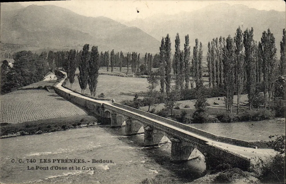 Die Brücke von Osse und der Gave - Bedous - Die Pyrenäen - C.C. 740 - Vorderseite