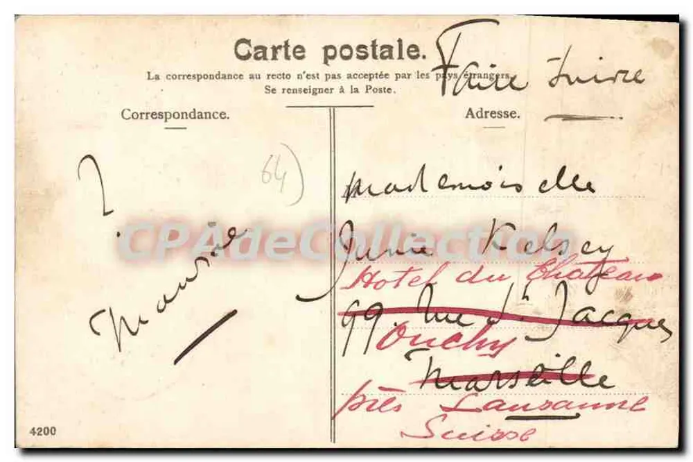 Biarritz. Das neue Hotel du Palais. (Ehemalige Kaiserresidenz.) — Verlag: Nr. 21 - Rückseite