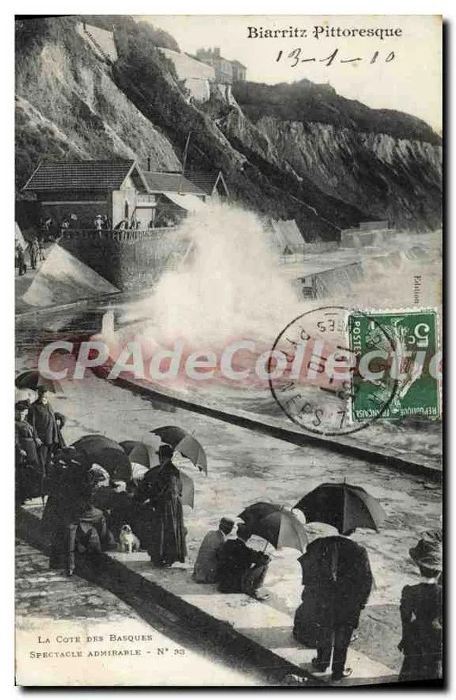 Biarritz Pittoresk — Die Basque-Küste, beeindruckendes Schauspiel — Nr. 33, Verlag nicht sichtbar - Vorderseite