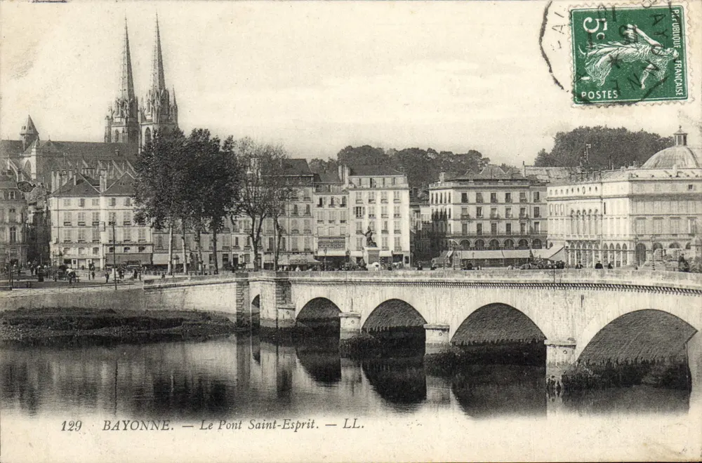 Bayonne — O Ponte Saint-Esprit — LL. — P. Dubout, França - Frente