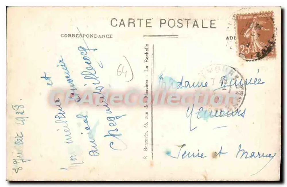 Um ST-JEAN-de-LUZ - Die Küste in Richtung BIDART — Antike Ansichtskarte, Nr. 4344 - Rückseite
