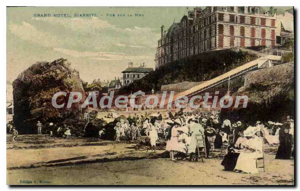 Grand Hotel, Biarritz — Blick aufs Meer — Ausgabe A. Rimaux - Vorderseite