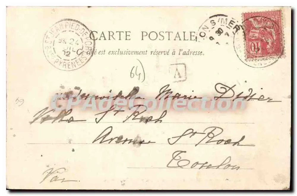 S. JEAN-PIED-DE-PORT — Ansicht der Borls der Nive — O. Poudard und Söhne, Verlag (B.-P.) - Rückseite