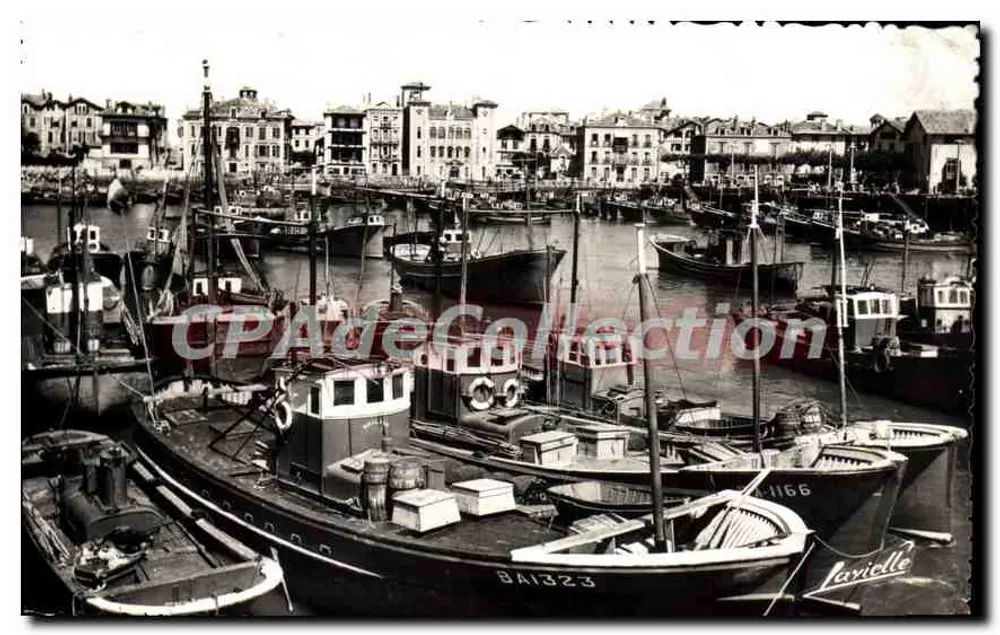 Porto de St-Jean-de-Luz — vista dos barcos — editor Lavieille, n° 952 - Frente