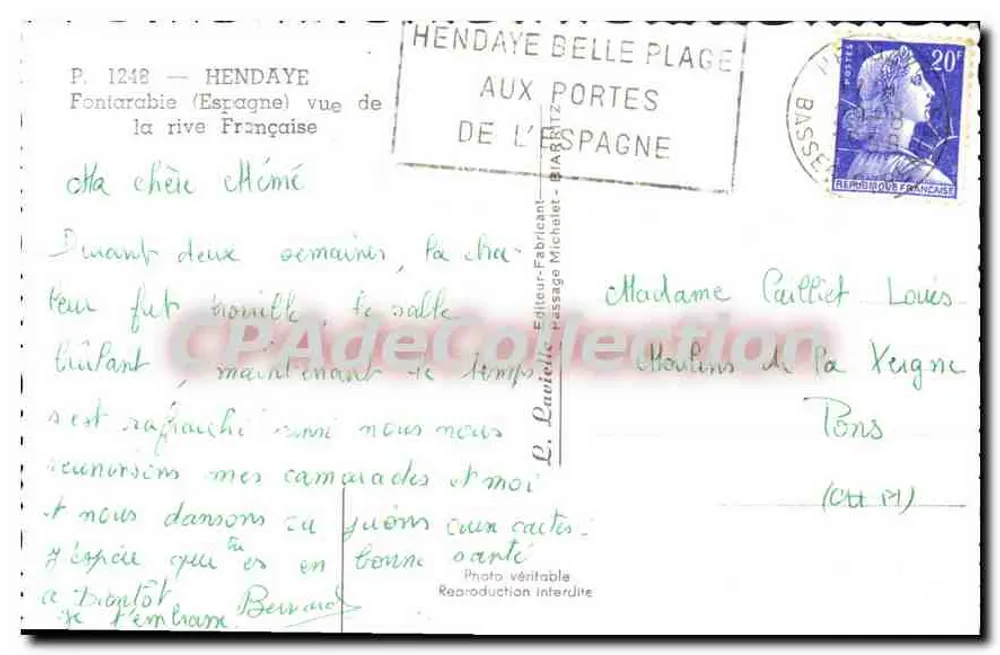 Hendaye — Ansicht der französischen Seite — Lurielle - Rückseite