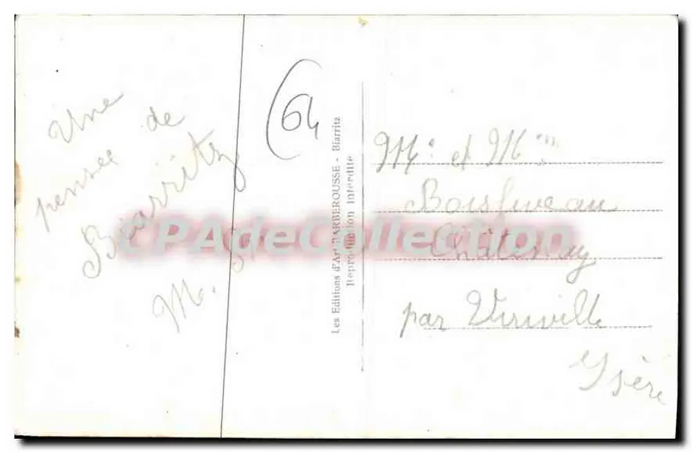 Biarritz - O Casino e a Praia — A. Fertille, n° 521 - Verso