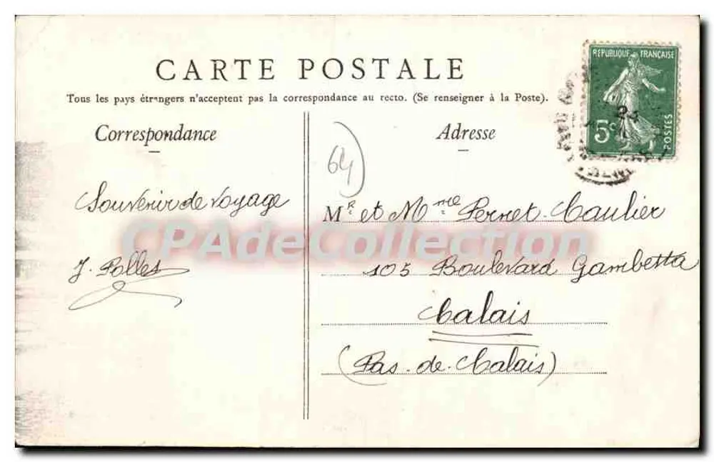 Bayonne — A Cidadela — Os Pirineus — Editor desconhecido - Verso