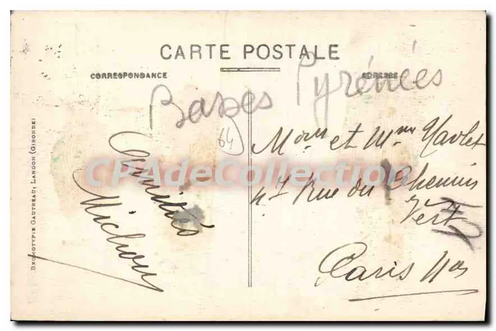 A Costa Basca - SAINT-JEAN-de-LUZ - A Praia — editor Bégo-type Gastréac (Gironde), n° 30 - Verso