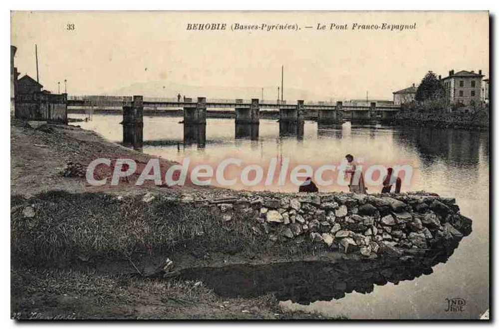 Behobie (Untere Pyrenäen) — Der französisch-spanische Brücke — JND Phot. - Vorderseite