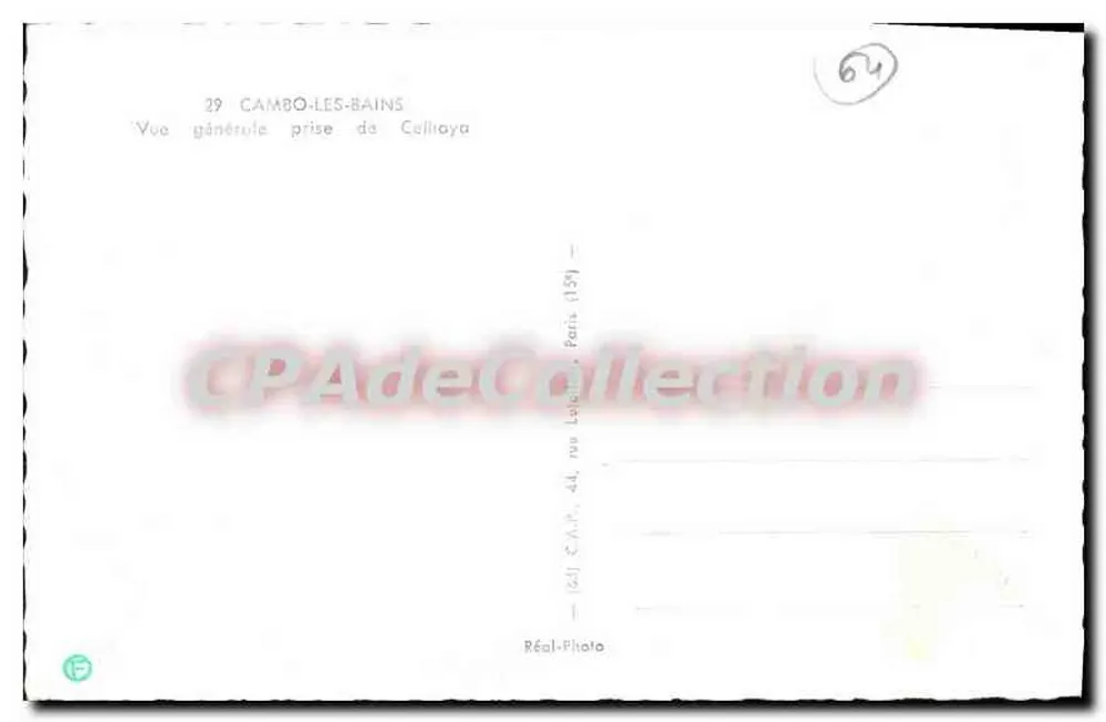 Cambo-les-Bains — Allgemeiner Blick von Celliaya — Réal-Photo, 44, rue Lepelletier, Paris (15. Arrondissement) - Rückseite