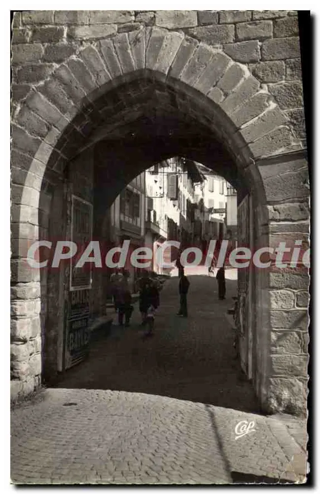 Dorf Saint-Jean-Pied-de-Port — Ansicht des Portals — Antike Ansichtskarte aus der Sammlung - Vorderseite
