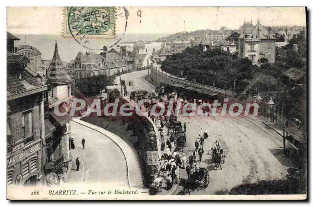 Biarritz — Uitzicht op de Boulevard — anoniem uitgever, nr. 166 - Voorkant