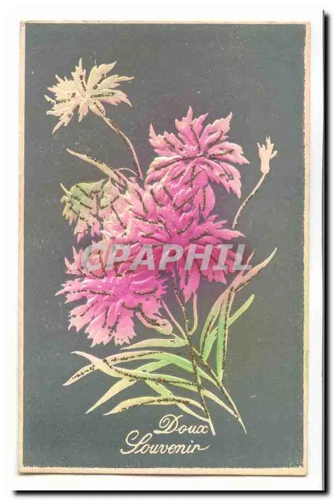 Rosa Blumen — Erinnerung — Unbekannter Verlag - Vorderseite