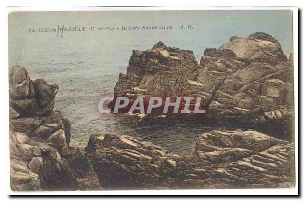 Ilha de Bréhat (C.-du-N.-J.) — Rochas Sainte-Anne — A. B. - Frente