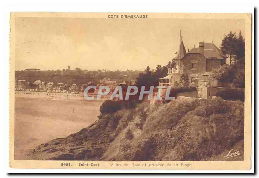Saint-Cast — Villas de l'Isle und eine Ecke der Strandpromenade — Cote d'Emeraude - Vorderseite