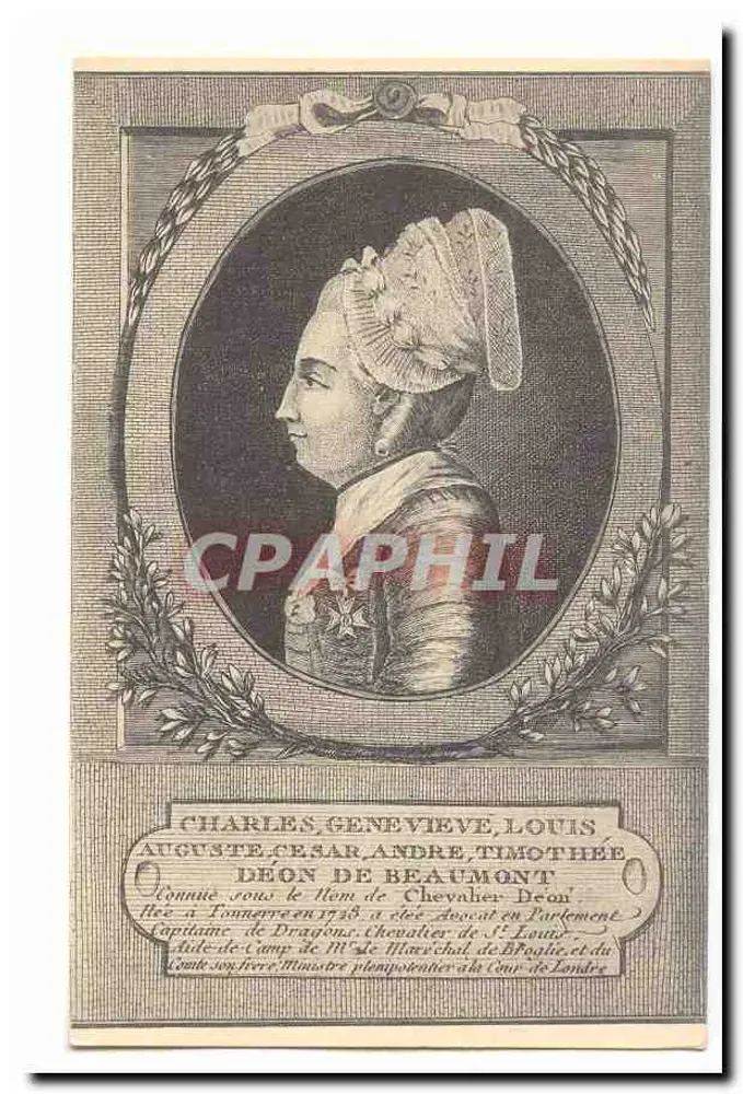 Charles Geneviève Louis Auguste César André Timothée Deon de Beaumont — Portrait im Profil — Kupferstich - Vorderseite