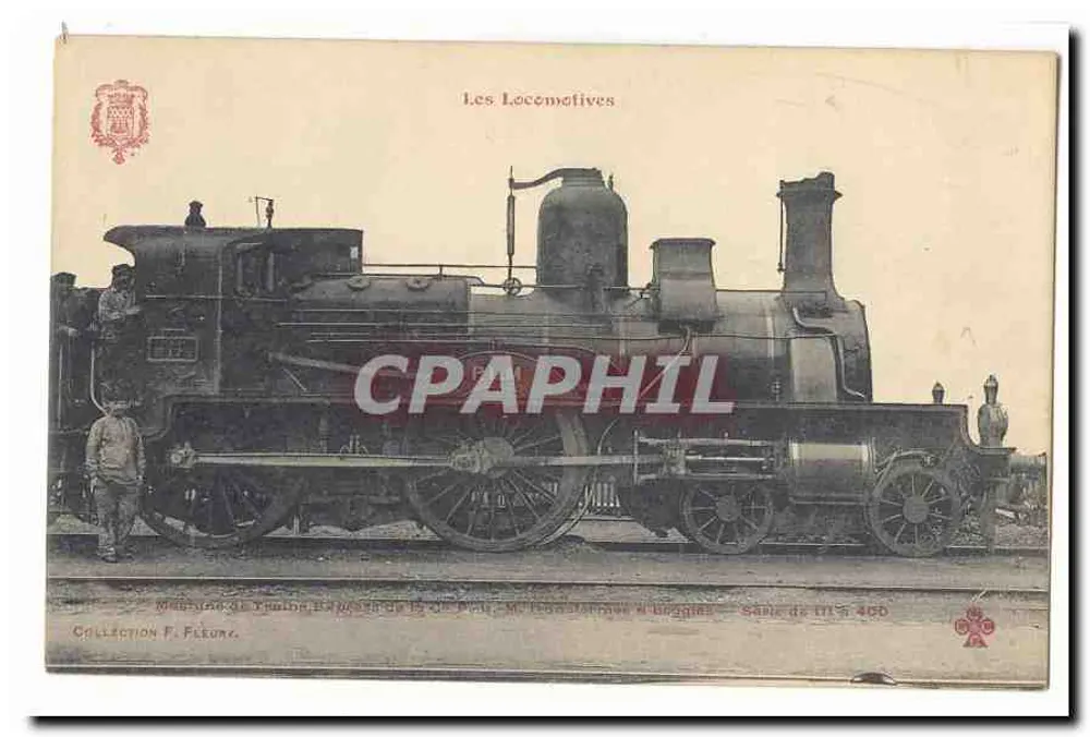 Dampflokomotive — Express-Zugführer der Compagnie Pour. M. Transf. & Boggies — Serie III n° 460 — Sammlung F. Fleure - Vorderseite