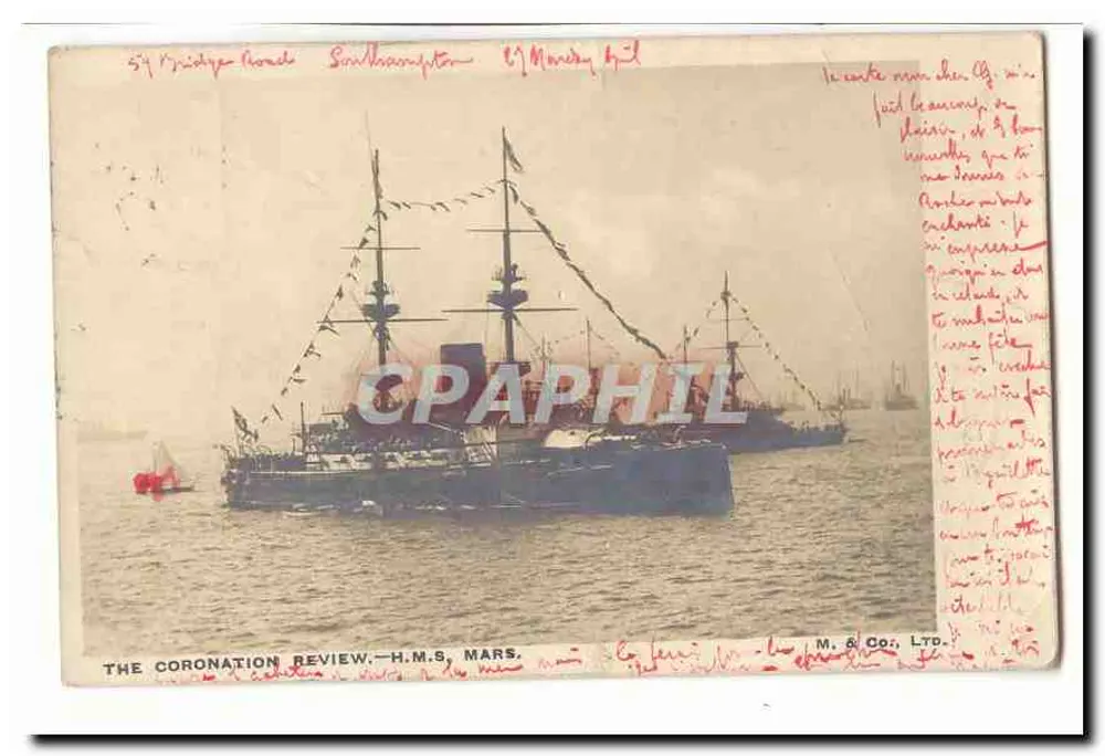H.M.S. Mars — Die Krönungsparade in Southampton - Vorderseite