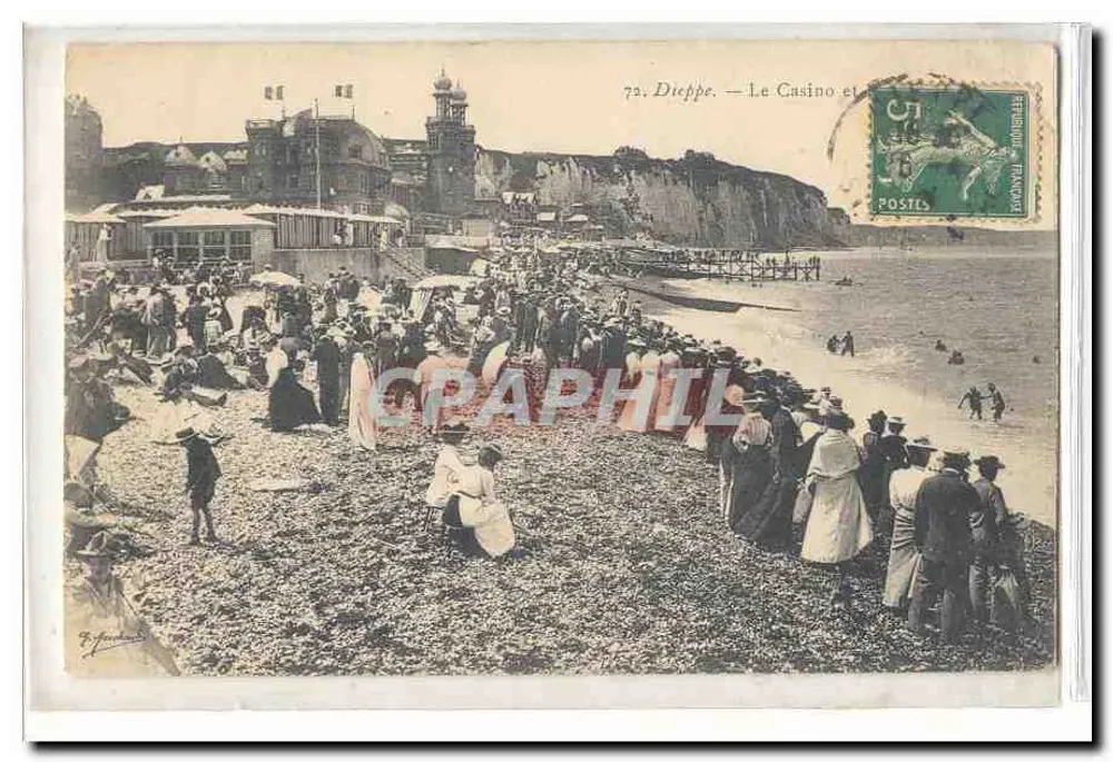 Dieppe — O Casino e as falésias — editor Gráfica, n° 72 - Frente