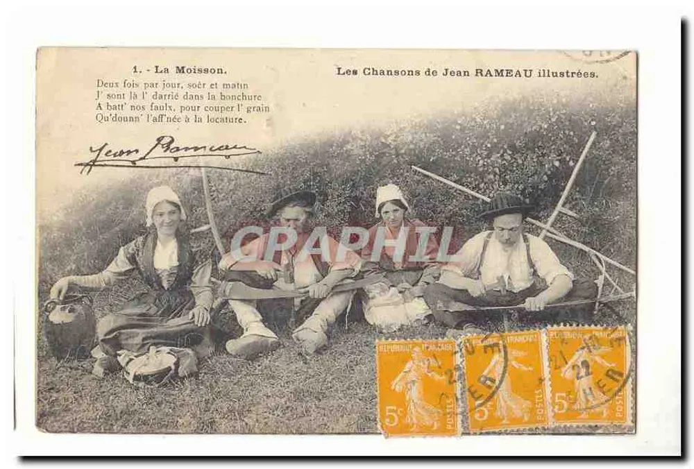 As Canções de Jean RAMEAU ilustradas — A Colheita — editor não visível - Frente