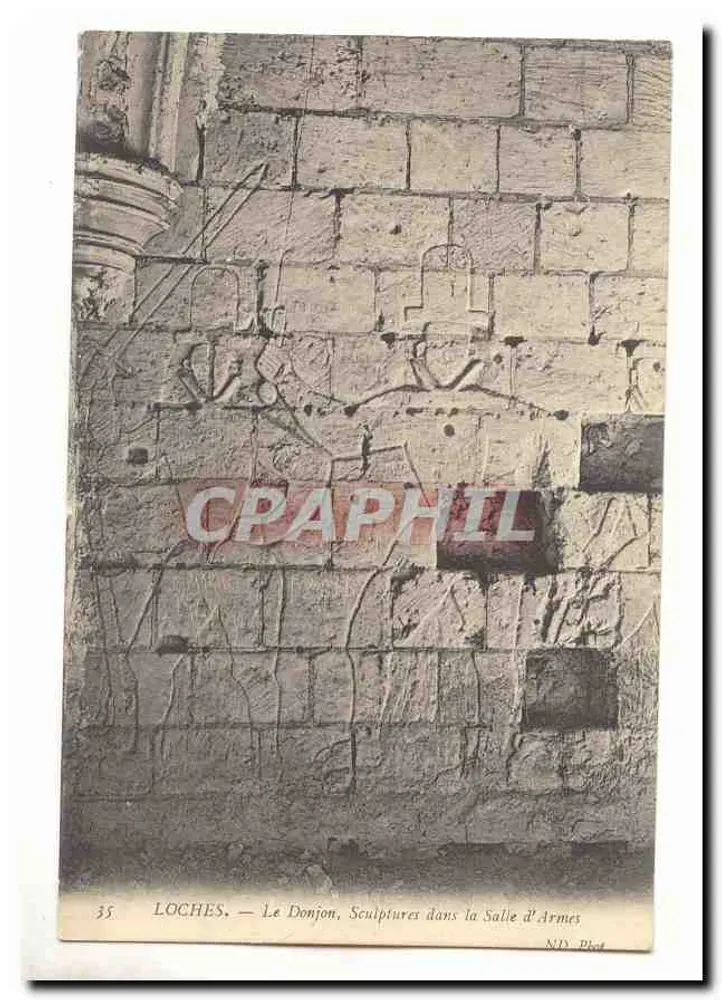 Loches — Der Bergfried, Skulpturen in der Waffenhalle — N.D. Piot, Nr. 35 - Vorderseite