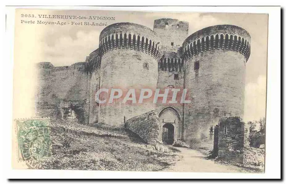 Villeneuve-lès-Avignon — Mittelalterliche Pforte - Schloss Saint-André — 2053 - Vorderseite