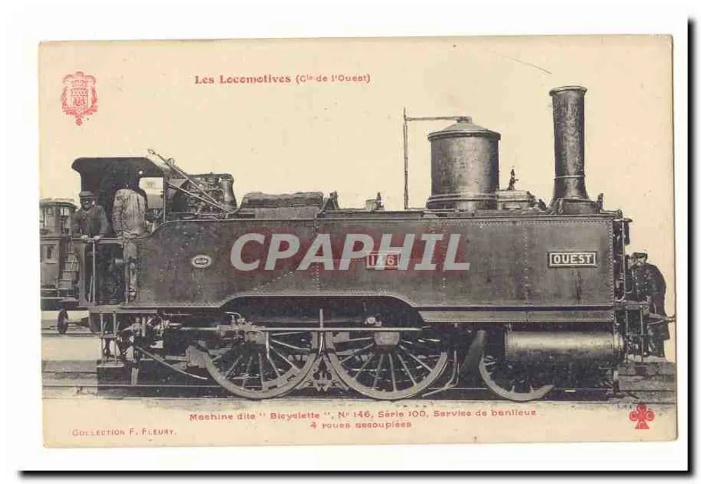 Dampflokomotive 'Bicyclette' — West City, Nr. 146, Serie 100 — Sammlung F. Fleury - Vorderseite