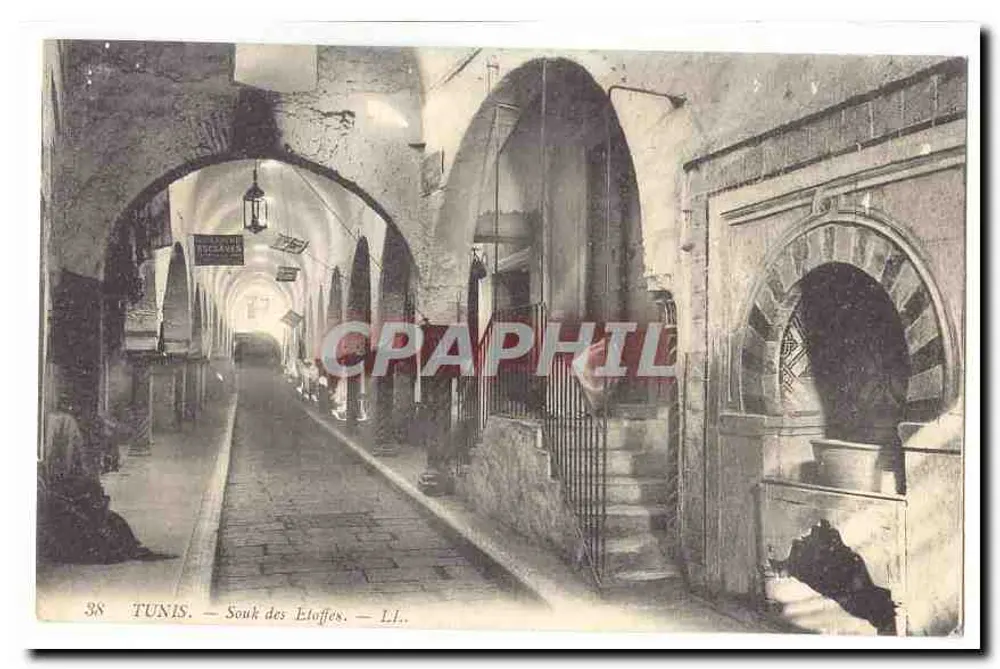 Tunis — Souk der Stoffe — L.L. - Vorderseite