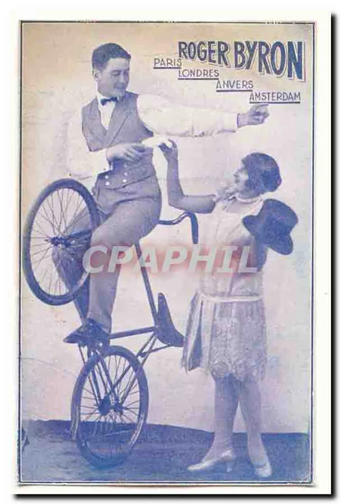 Roger Byron — acrobata em monociclo — cartaz promocional - Frente
